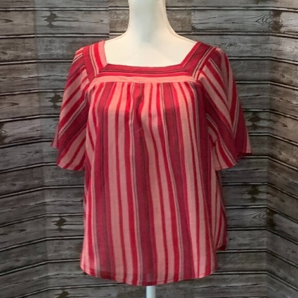 Universal THREAD Pink and Red Striped Top NWOT - Picture 5 of 6